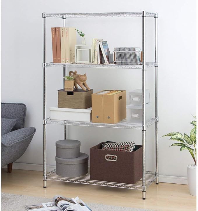 Amazon｜ラック メタルラック 本体 幅91×奥行46×高さ151cm 4段 耐荷重